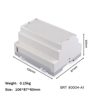 106 * 87 * 60 มม. Abs Ul 94 V0 Diy Plc Din Rail Enclosure สำหรับโครงการอิเล็กทรอนิกส์
