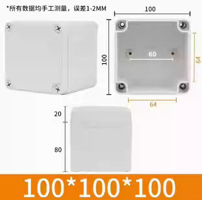 ใสปิด ABS วัสดุ PC กันน้ํา กล่องไฟฟ้า 100 * 100 * 100 มิลลิเมตรกับสกรูพลาสติก